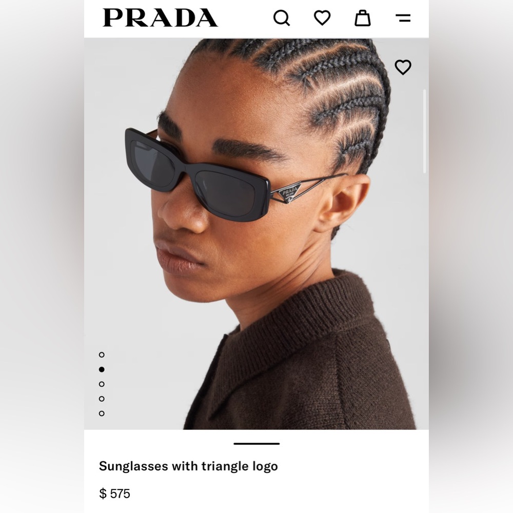 2024 Prada Sunglasses with Triangle Logo in Black